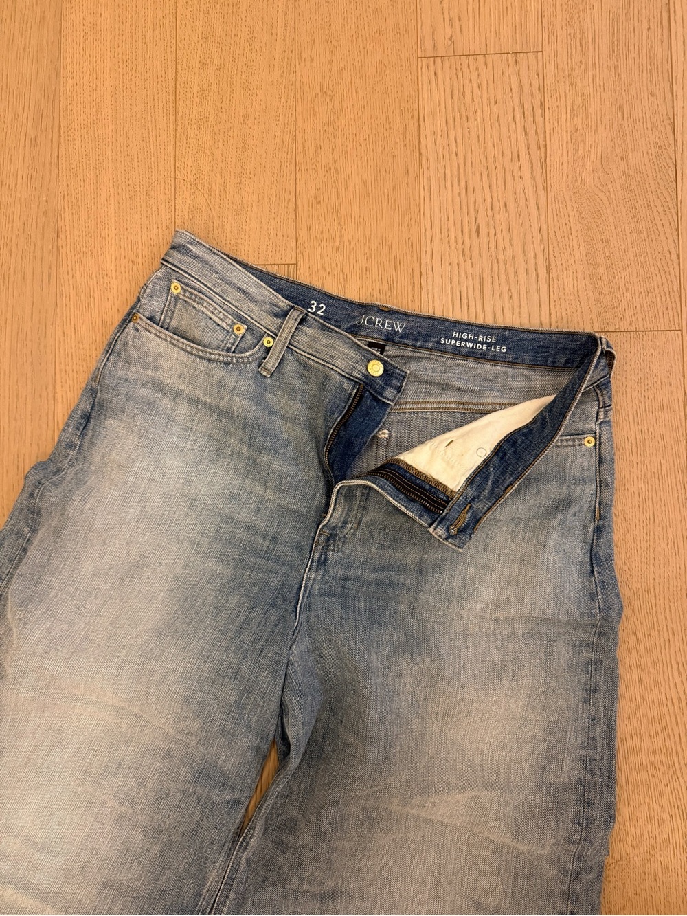 J. Crew Light Blue High-Rise Wide-Leg Jeans